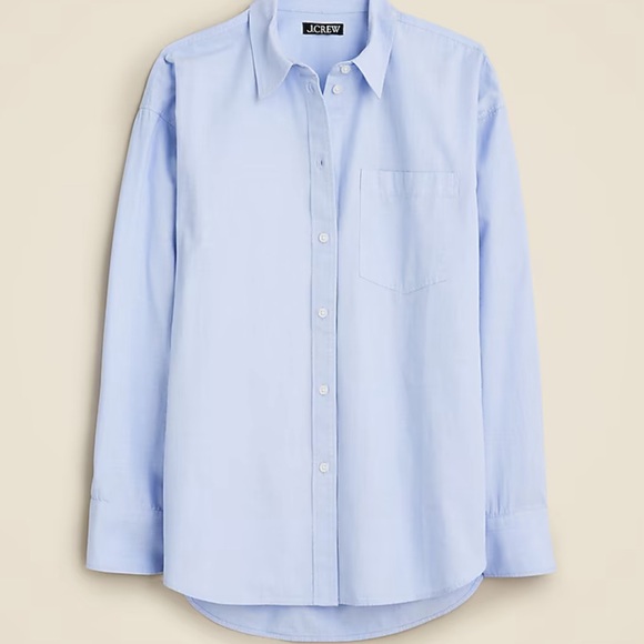 J Crew women’s cotton poplin shirt - oversized - L - heathered light blue - Picture 4 of 11